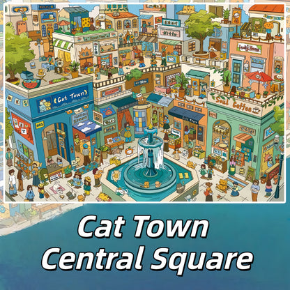 Town Corners 3D Sticker | 6 Cute Miniature Scenes