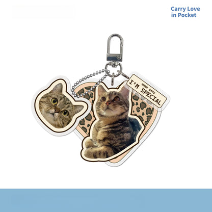Custom Pet Photo Acrylic Bag Charm Keychain