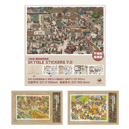 Nostalgic Era 3D Sticker | 3 Cute Miniature Scenes