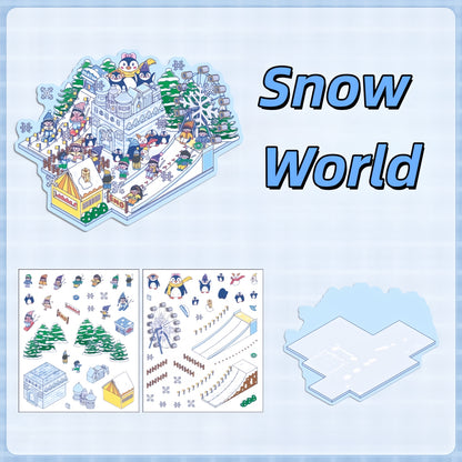 Four Seasons Funland 3D Sticker | 4 Cute Miniature Scenes