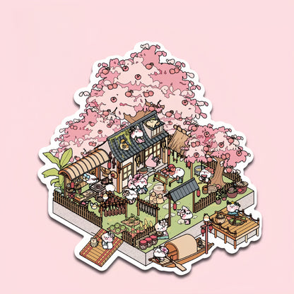 Dream Cabin 3D Sticker | 4 Cute Miniature Scenes