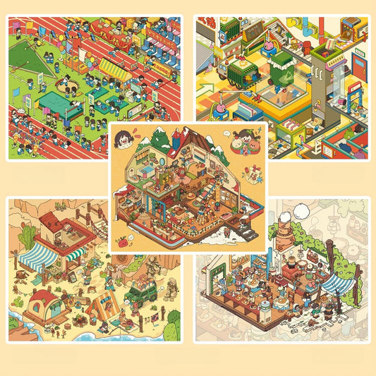 Daily Life 3D Sticker | 5 Cute Miniature Scenes