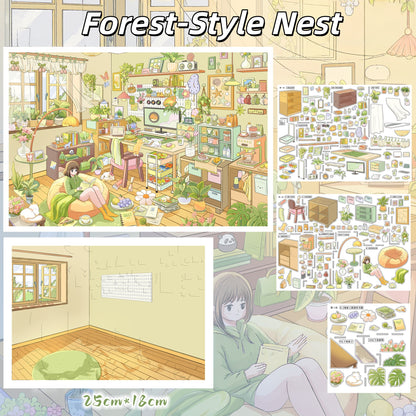 Quiet Corners 3D Sticker | 5 Cute Miniature Scenes