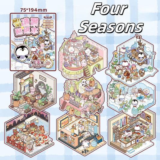 Little Wonder Rooms 3D Sticker Book