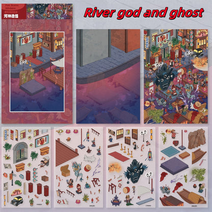 Fantasy Journey 3D Sticker | 9 Cute Miniature Scenes