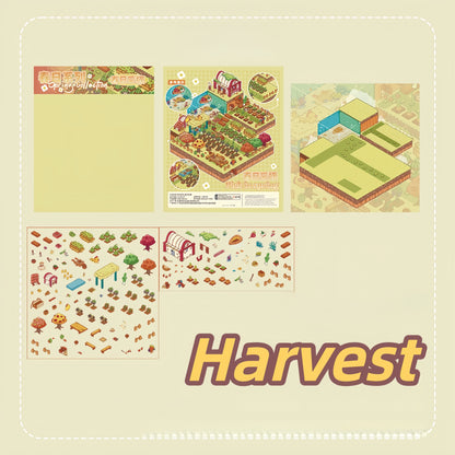 Spring Outing 3D Sticker | 4 Cute Miniature Scenes
