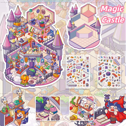 Dreamy Night Talk 3D Sticker | 5 Cute Miniature Scenes