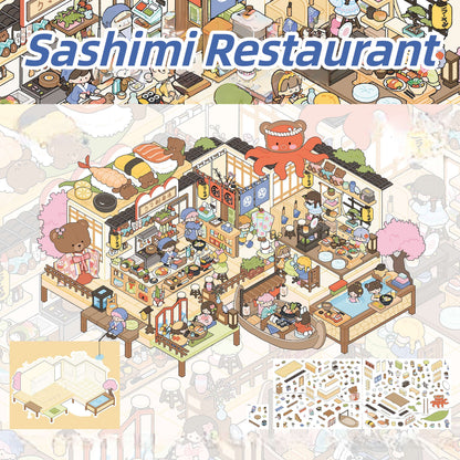 Dream House 3D Sticker | 6 Cute Miniature Scenes