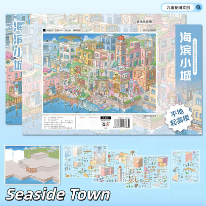 Street Views 3D Sticker | 6 Cute Miniature Scenes