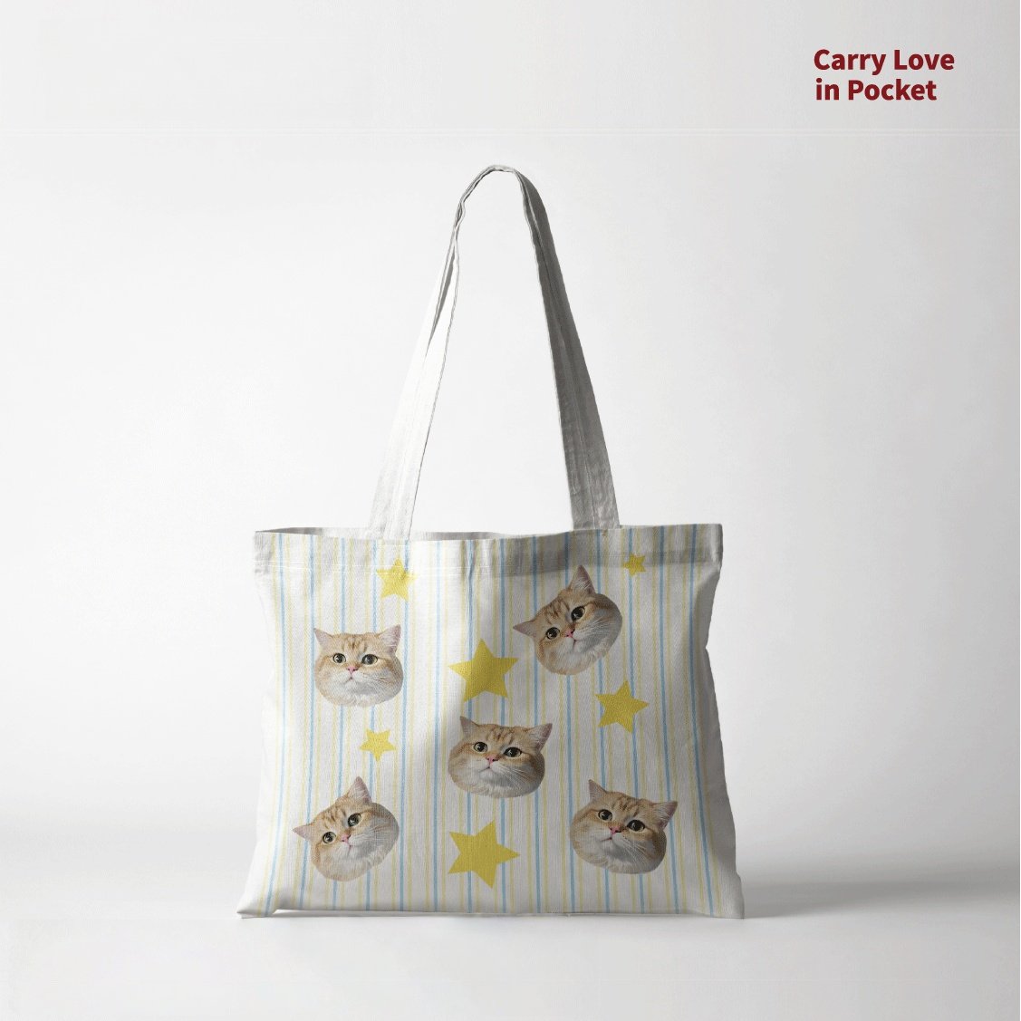 Custom Pet Photo Canvas Tote Bag