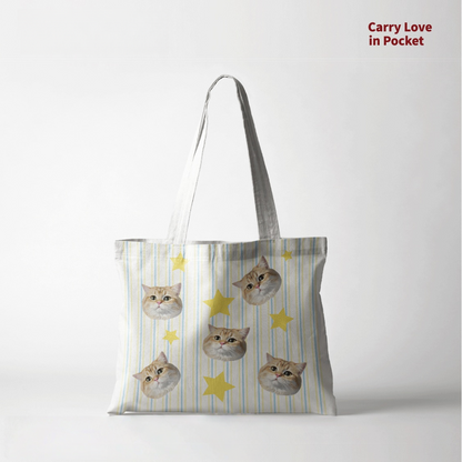 Custom Pet Photo Canvas Tote Bag