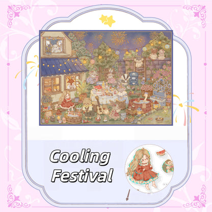 A Year of Festivals 3D Sticker | 4 Cute Miniature Scenes