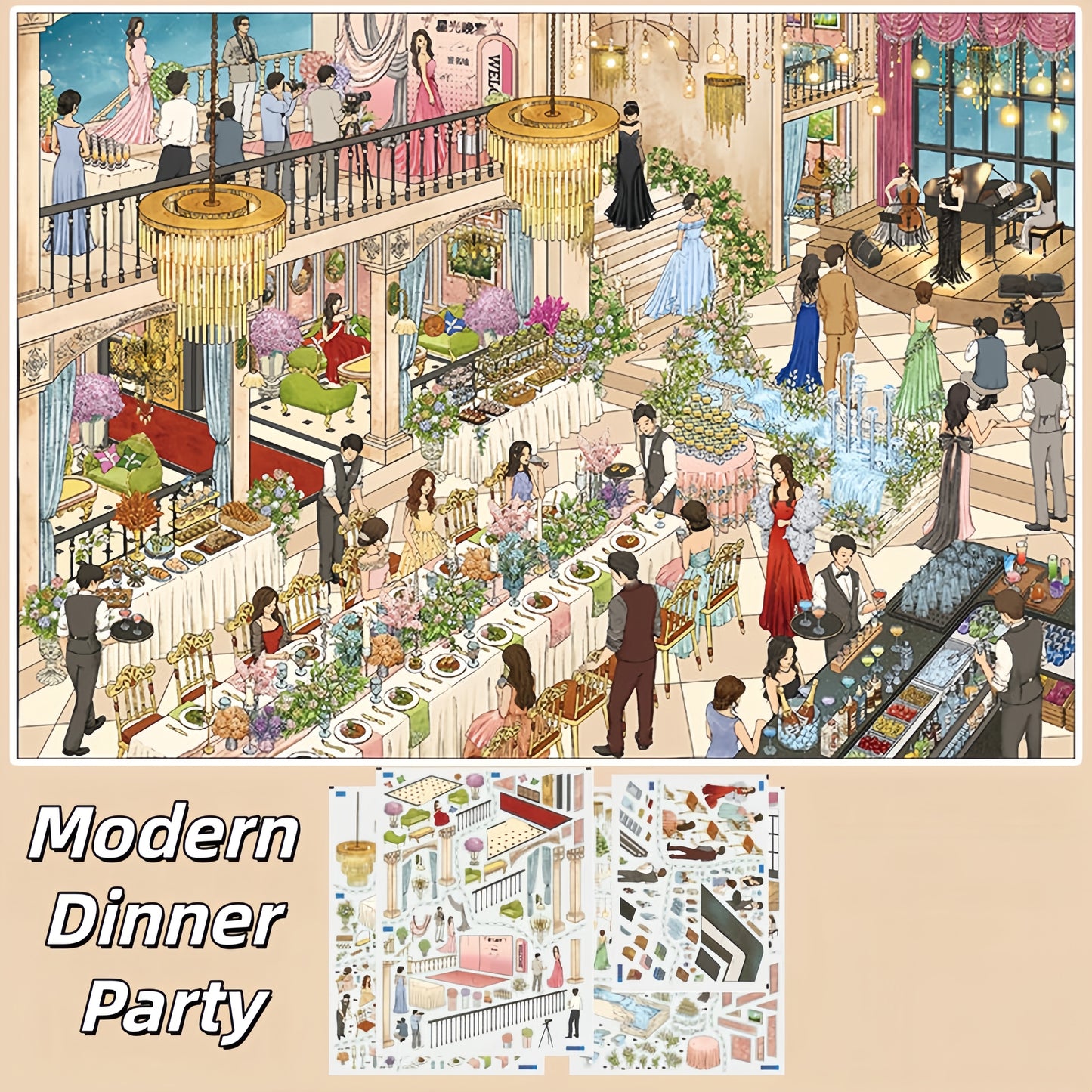 Urban Tapestry 3D Sticker | 8 Cute Miniature Scenes