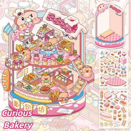 Fantasy Simulation 3D Sticker | 4 Cute Miniature Scenes