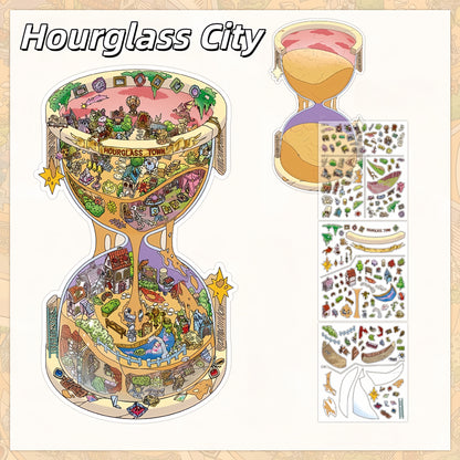Dark Fantasy 3D Sticker | 4 Cute Miniature Scenes