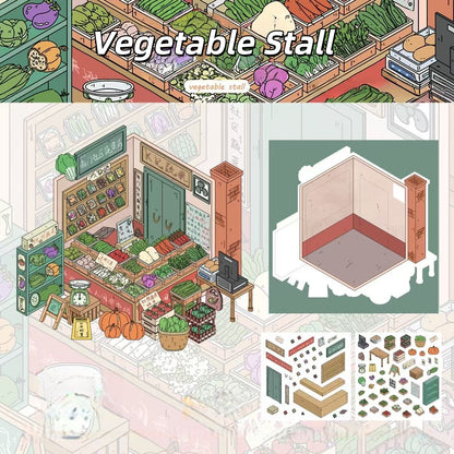 Simulation Management 3D Sticker | 9 Cute Miniature Scenes