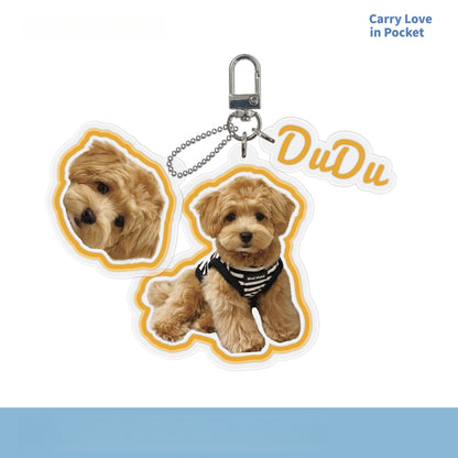 Custom Pet Photo Acrylic Bag Charm Keychain
