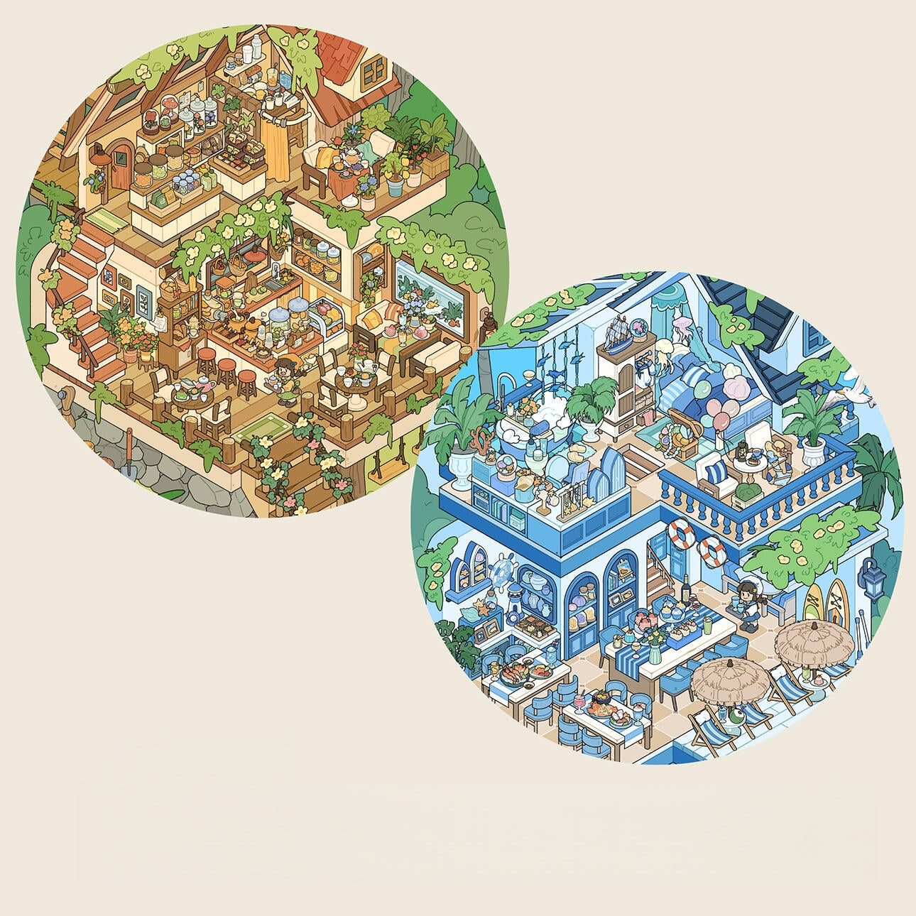 Cozy Hideout 3D Sticker | 2 Cute Miniature Scenes