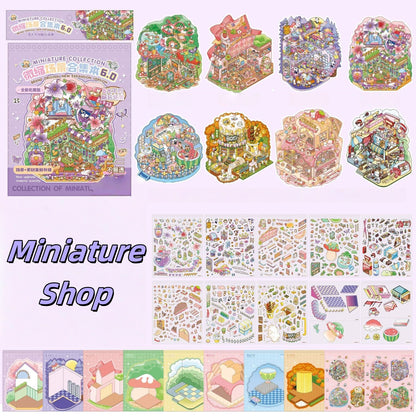 Miniature Shop 3D Sticker Book