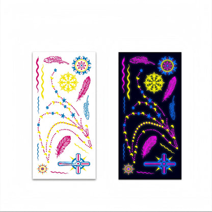 Glitter Rave UV Reactive Temporary Tattoo 1.0