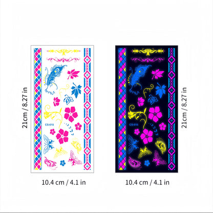 Glitter Rave UV Reactive Temporary Tattoo 2.0