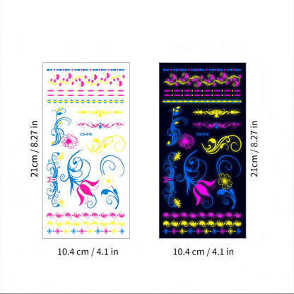 Glitter Rave UV Reactive Temporary Tattoo 2.0