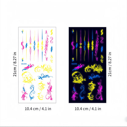 Glitter Rave UV Reactive Temporary Tattoo 2.0