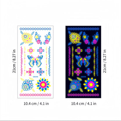 Glitter Rave UV Reactive Temporary Tattoo 2.0