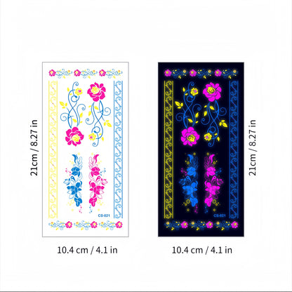 Glitter Rave UV Reactive Temporary Tattoo 2.0