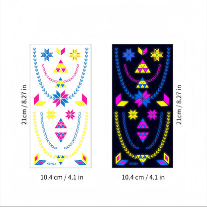 Glitter Rave UV Reactive Temporary Tattoo 2.0