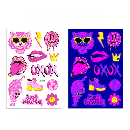Night Pop UV Reactive Temporary Tattoo