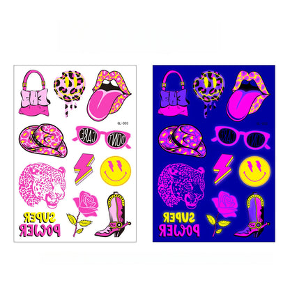 Night Pop UV Reactive Temporary Tattoo