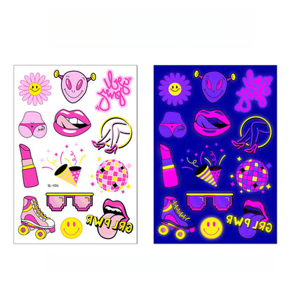 Night Pop UV Reactive Temporary Tattoo