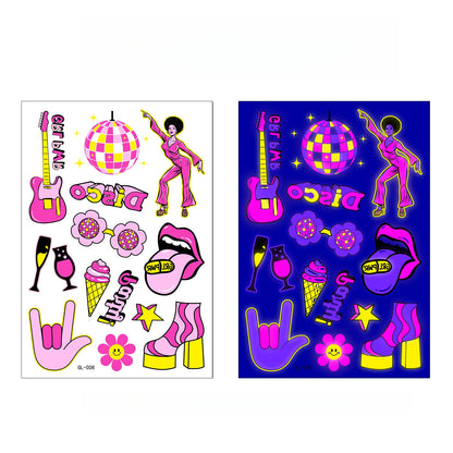 Night Pop UV Reactive Temporary Tattoo