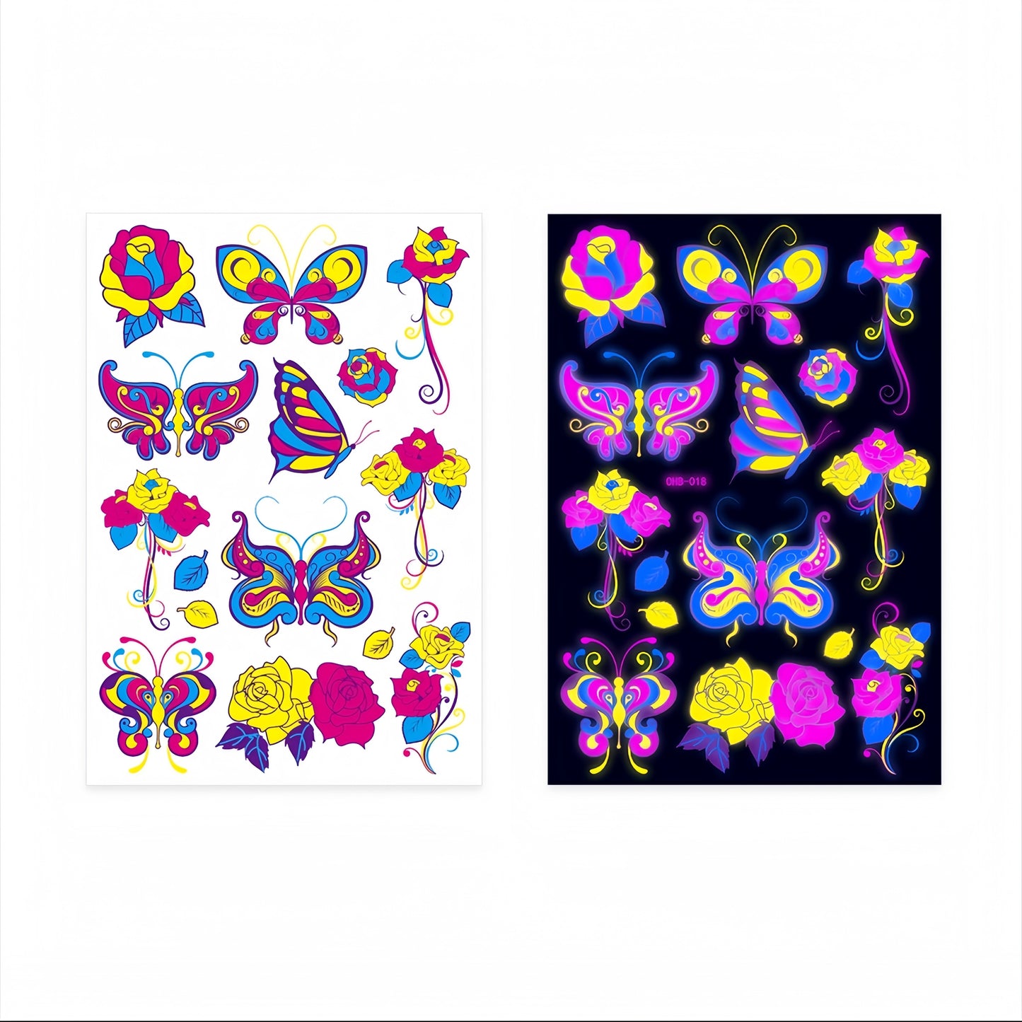 Fairy Flora UV Reactive Temporary Tattoo