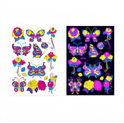 Fairy Flora UV Reactive Temporary Tattoo