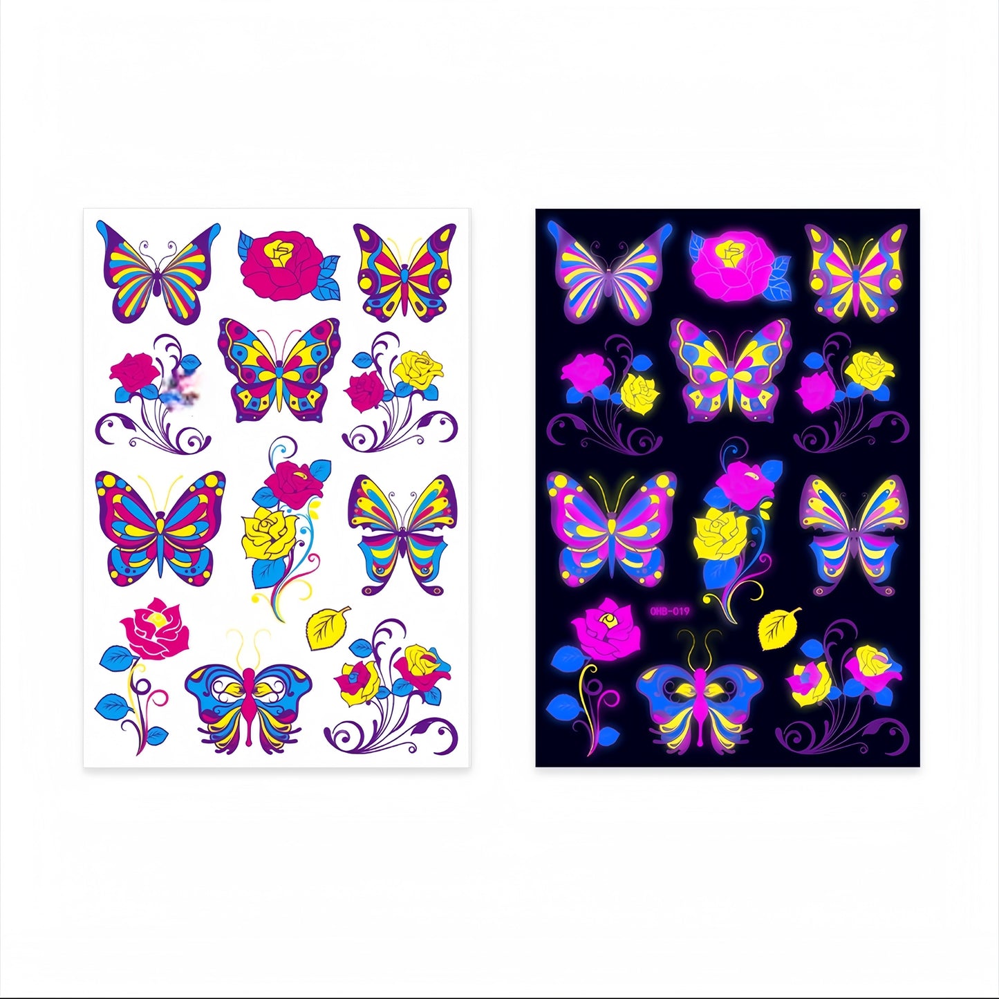 Fairy Flora UV Reactive Temporary Tattoo