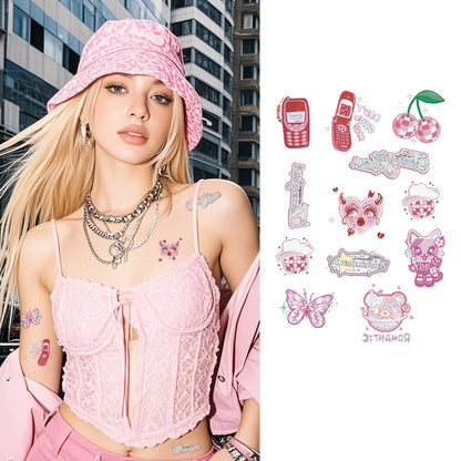 Pink Drama Temporary Tattoo