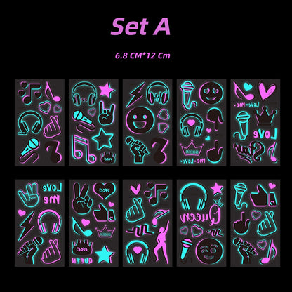Glitter Rave UV Reactive Temporary Tattoo 3.0