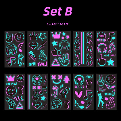 Glitter Rave UV Reactive Temporary Tattoo 3.0