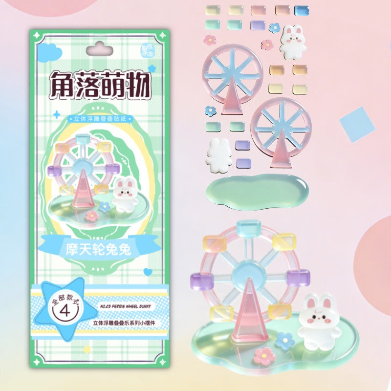 Corner Cuties 3D Stackable Stickers | 12 Cute Miniature Themes