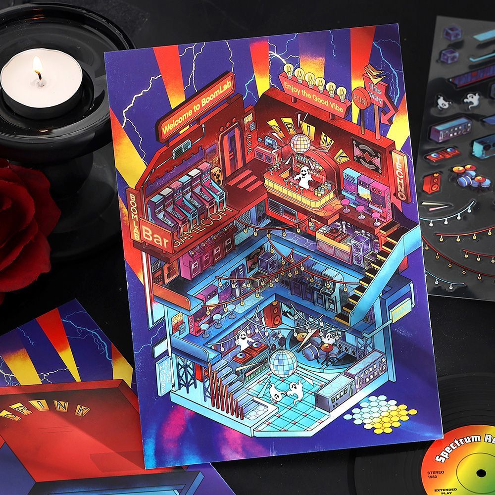 Horror Bazaar 3D Sticker | 4 Cute Miniature Scenes