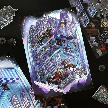 Horror Bazaar 3D Sticker | 4 Cute Miniature Scenes