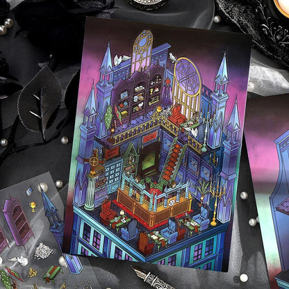 Horror Bazaar 3D Sticker | 4 Cute Miniature Scenes