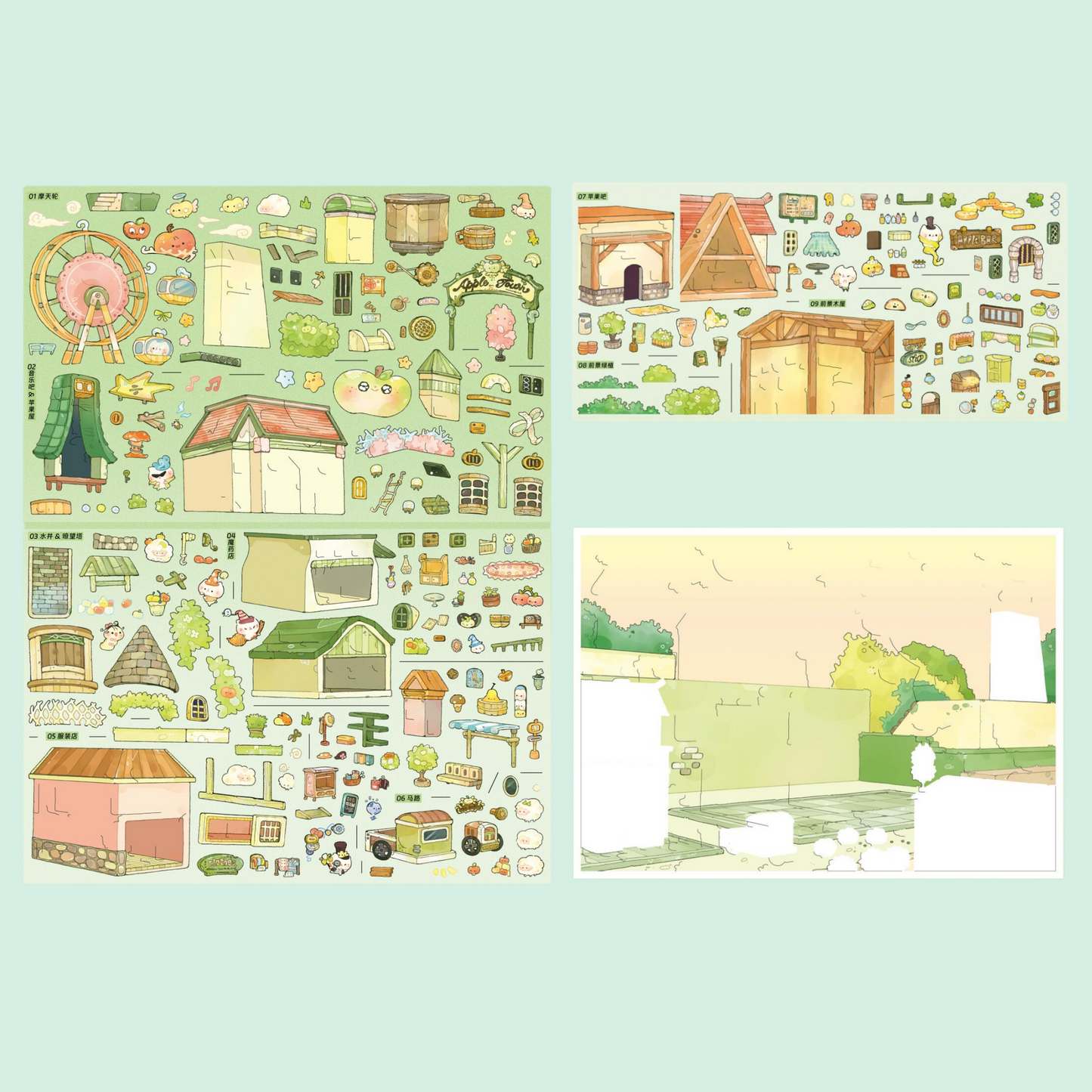 Sweet Life 3D Sticker | 2 Cute Miniature Scenes