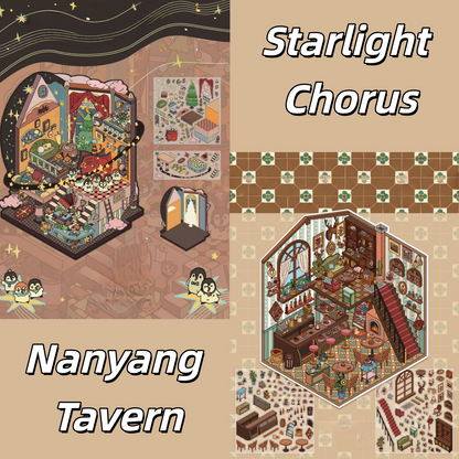 Fantasy Rooms 3D Sticker | 3 Cute Miniature Scenes