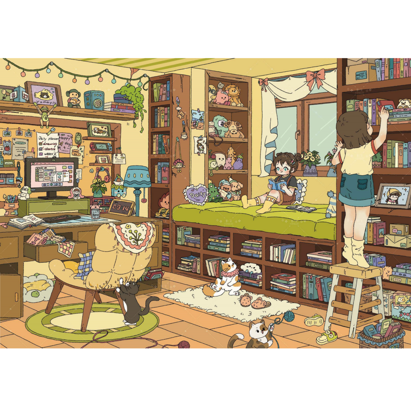 Heart's Dwelling 3D Sticker | 2 Cute Miniature Scenes