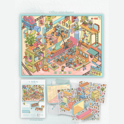 The Fleeting Moments 3D Sticker | 3 Cute Miniature Scenes