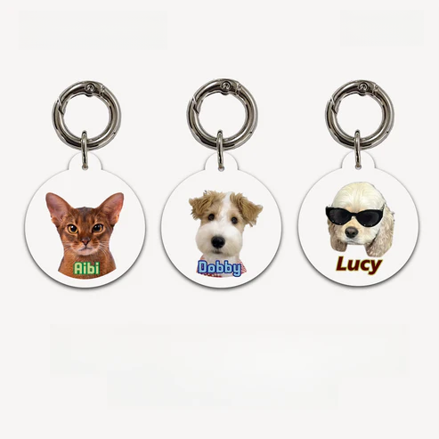 Custom Pet Photo Acrylic Pet Name Tag