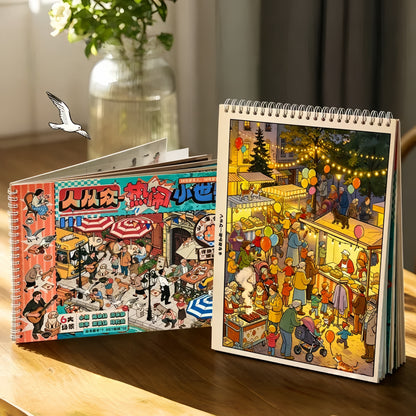 Little World of Crowds 3D Sticker Book